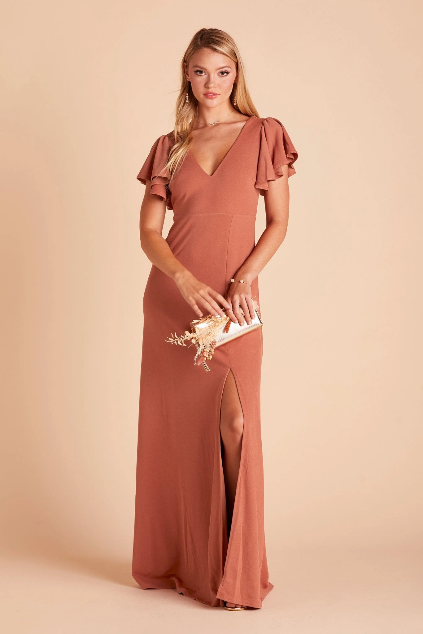Hannah Crepe Dress - Terracotta 7 Hannah Crepe Dress - Terracotta - Image 5