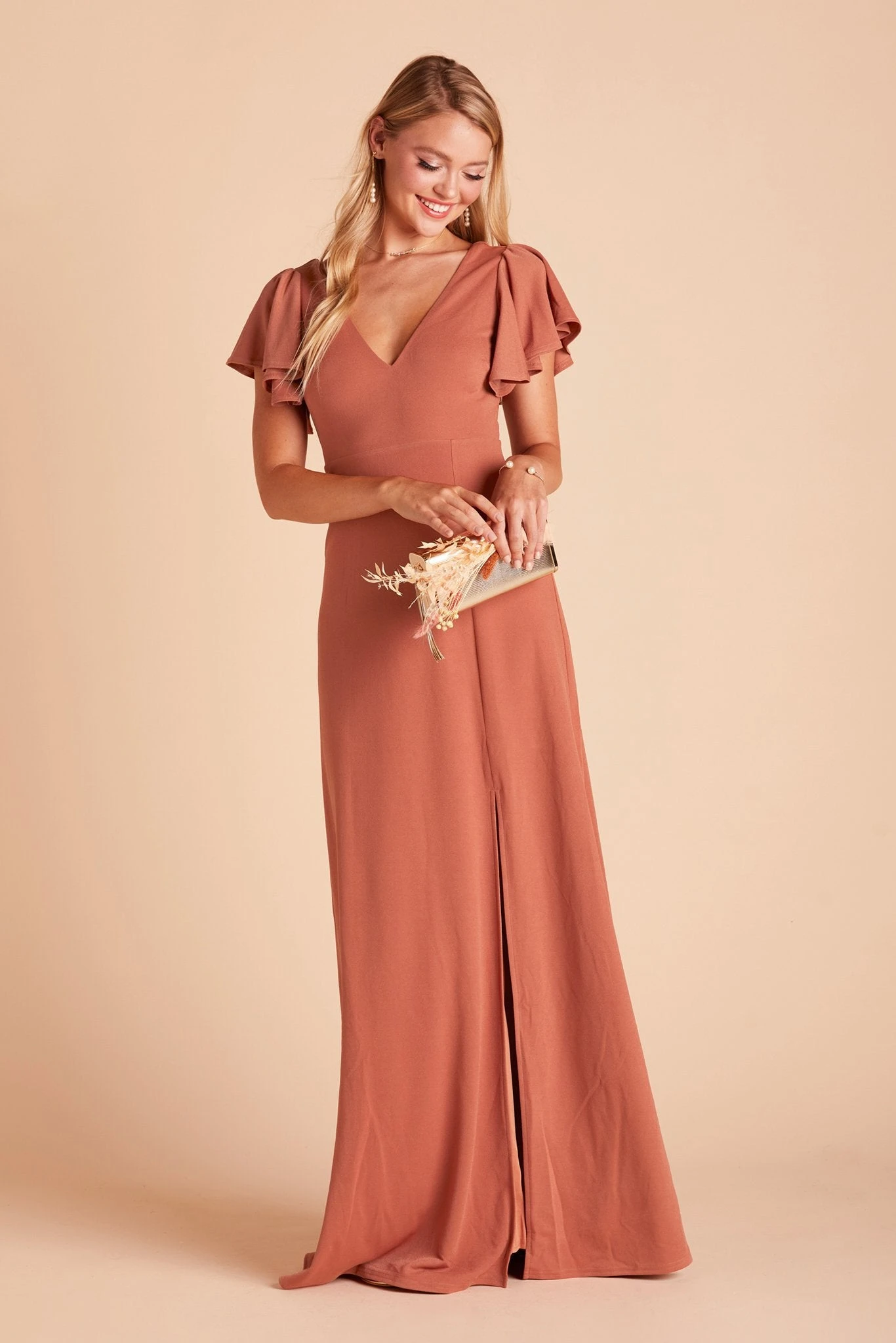 Hannah Crepe Dress - Terracotta 6 Hannah Crepe Dress - Terracotta - Image 4