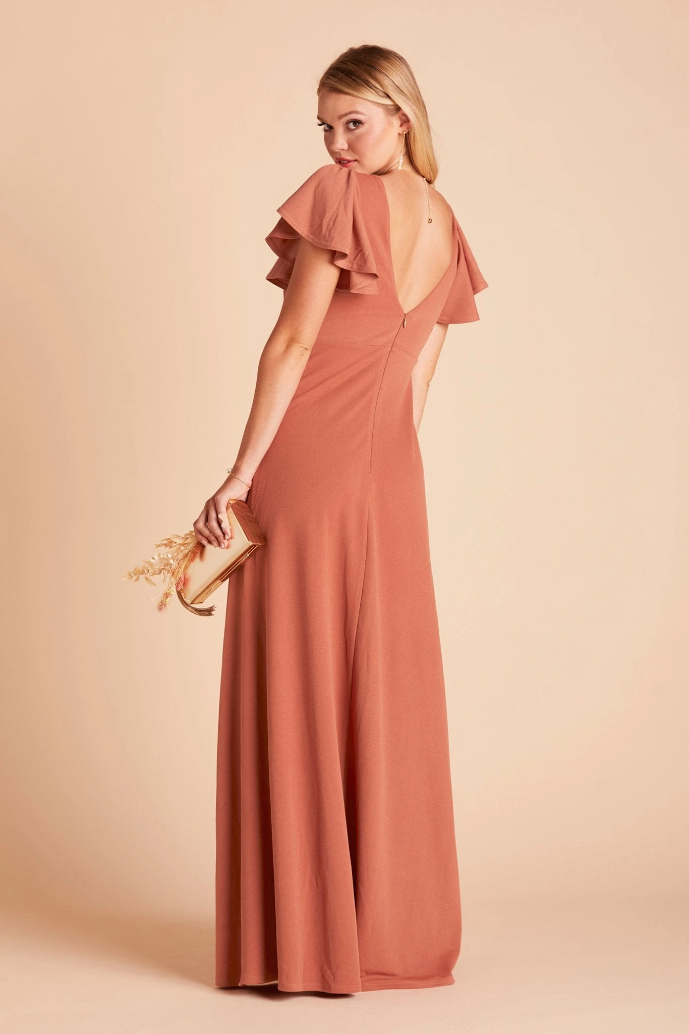 Hannah Crepe Dress - Terracotta 5 Hannah Crepe Dress - Terracotta - Image 3