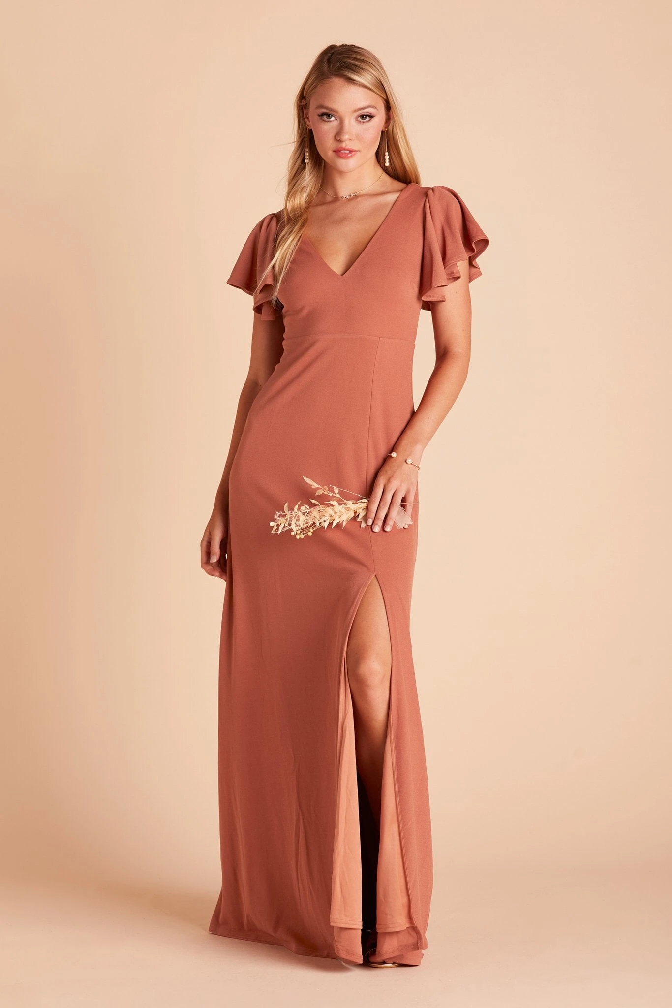 Hannah Crepe Dress - Terracotta 4 Hannah Crepe Dress - Terracotta - Image 2