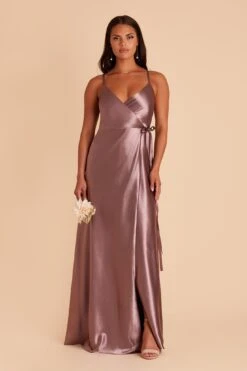 Cindy Shiny Satin Dress - Dark Mauve 15 Cindy Shiny Satin Dress - Dark Mauve -Cheap Plush Attire Store BIRDY GREY CINDY SATIN BRIDESMAID DRESS DARK MAUVE 01