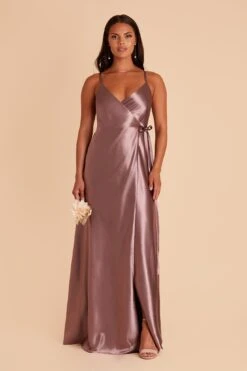 Cindy Shiny Satin Dress - Dark Mauve 16 Cindy Shiny Satin Dress - Dark Mauve -Cheap Plush Attire Store BIRDY GREY CINDY SATIN BRIDESMAID DRESS DARK MAUVE 02