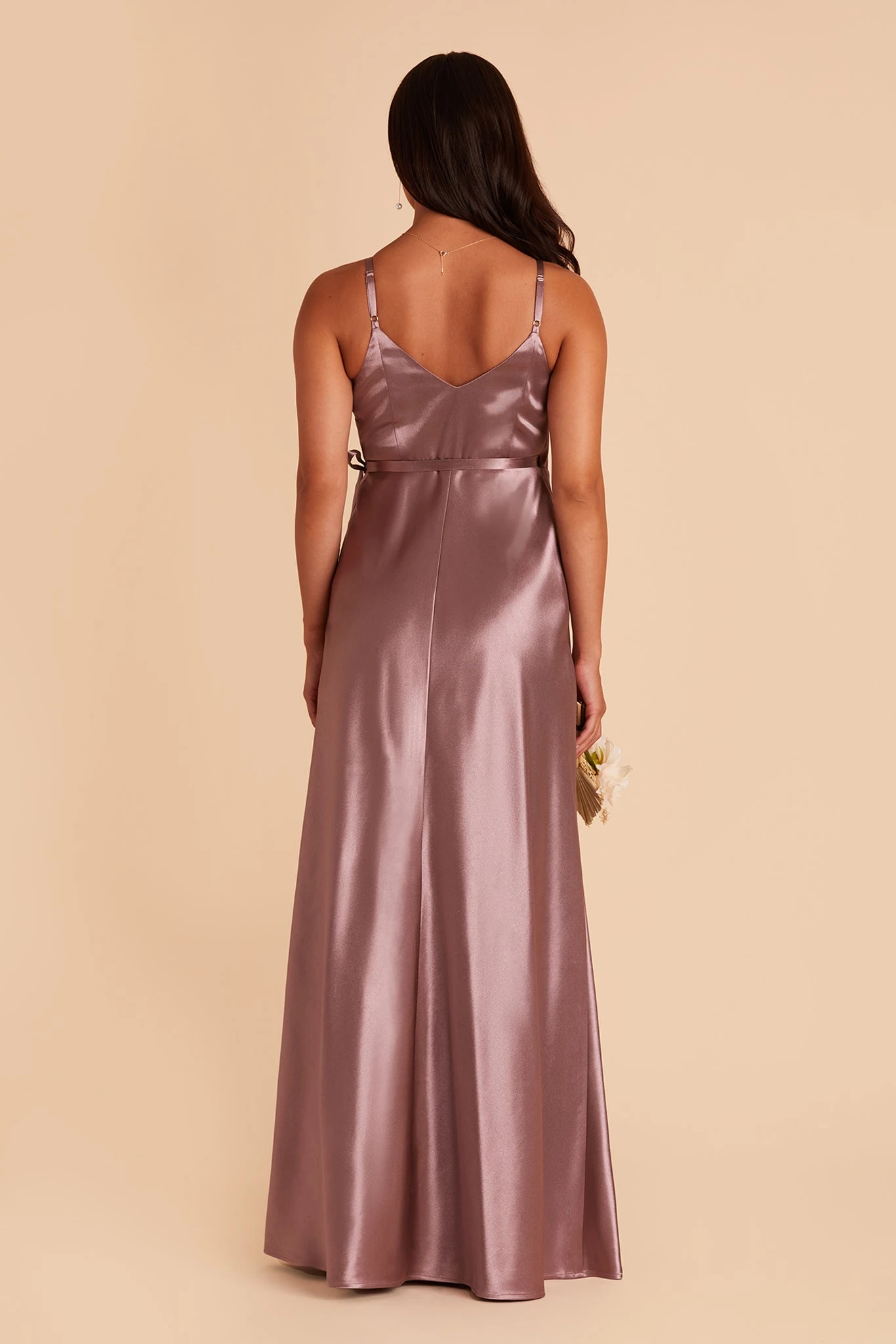 Cindy Shiny Satin Dress - Dark Mauve 9 Cindy Shiny Satin Dress - Dark Mauve - Image 7