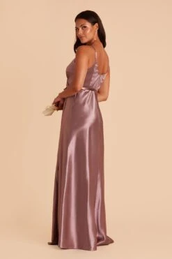 Cindy Shiny Satin Dress - Dark Mauve 14 Cindy Shiny Satin Dress - Dark Mauve -Cheap Plush Attire Store BIRDY GREY CINDY SATIN BRIDESMAID DRESS DARK MAUVE 06