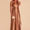 Cindy Shiny Satin Dress - Rust 2 Cindy Shiny Satin Dress - Rust -Cheap Plush Attire Store BIRDY GREY CINDY SATIN BRIDESMAID DRESS RUST 04