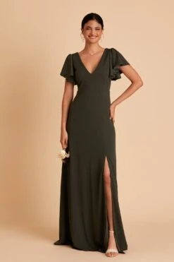 Hannah Crepe Dress - Olive 17 Hannah Crepe Dress - Olive -Cheap Plush Attire Store BIRDY GREY GRACE CONVERTIBLE BRIDESMAID DRESS OLIVE 03