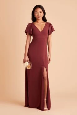 Hannah Crepe Dress - Rosewood -Cheap Plush Attire Store BIRDY GREY HANNAH BRIDESMAID DRESS ROSEWOOD 03