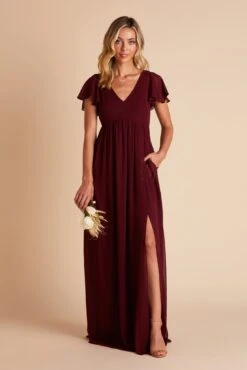 Hannah Empire Dress - Cabernet -Cheap Plush Attire Store BIRDY GREY HANNAH MATERNITY BRIDESMAID DRESS CABERNET 03