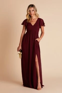 Hannah Empire Dress - Cabernet -Cheap Plush Attire Store BIRDY GREY HANNAH MATERNITY BRIDESMAID DRESS CABERNET 04
