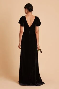 Hannah Velvet Dress - Black -Cheap Plush Attire Store BIRDY GREY HANNAH VELVET BRIDESMAID DRESS BLACK 06