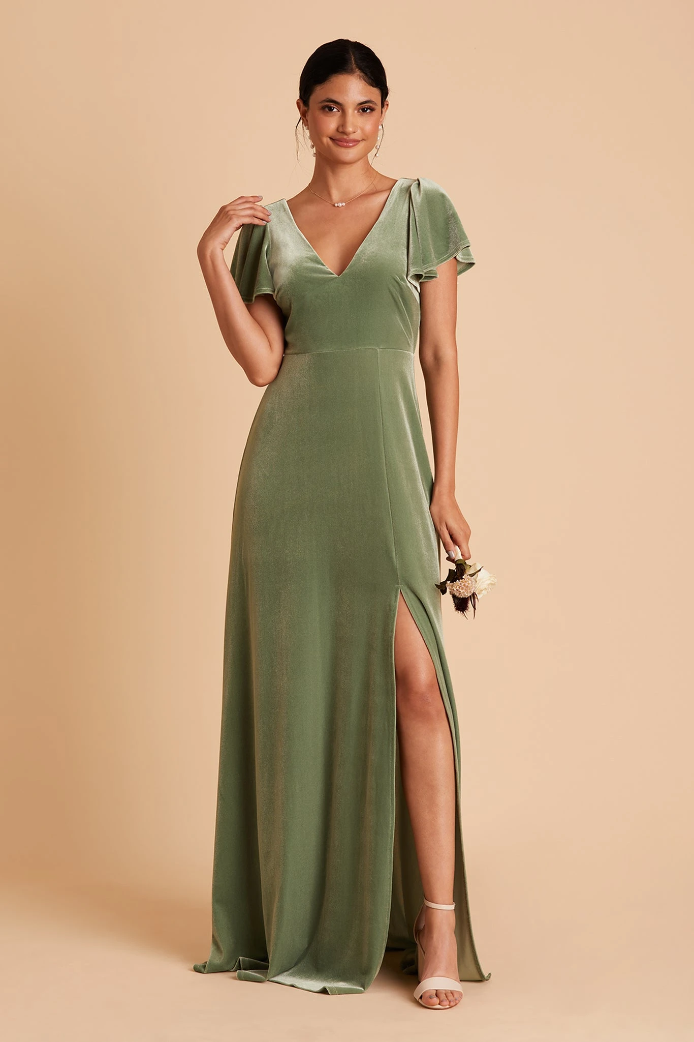 Hannah Velvet Dress - Dark Sage 3 Hannah Velvet Dress - Dark Sage