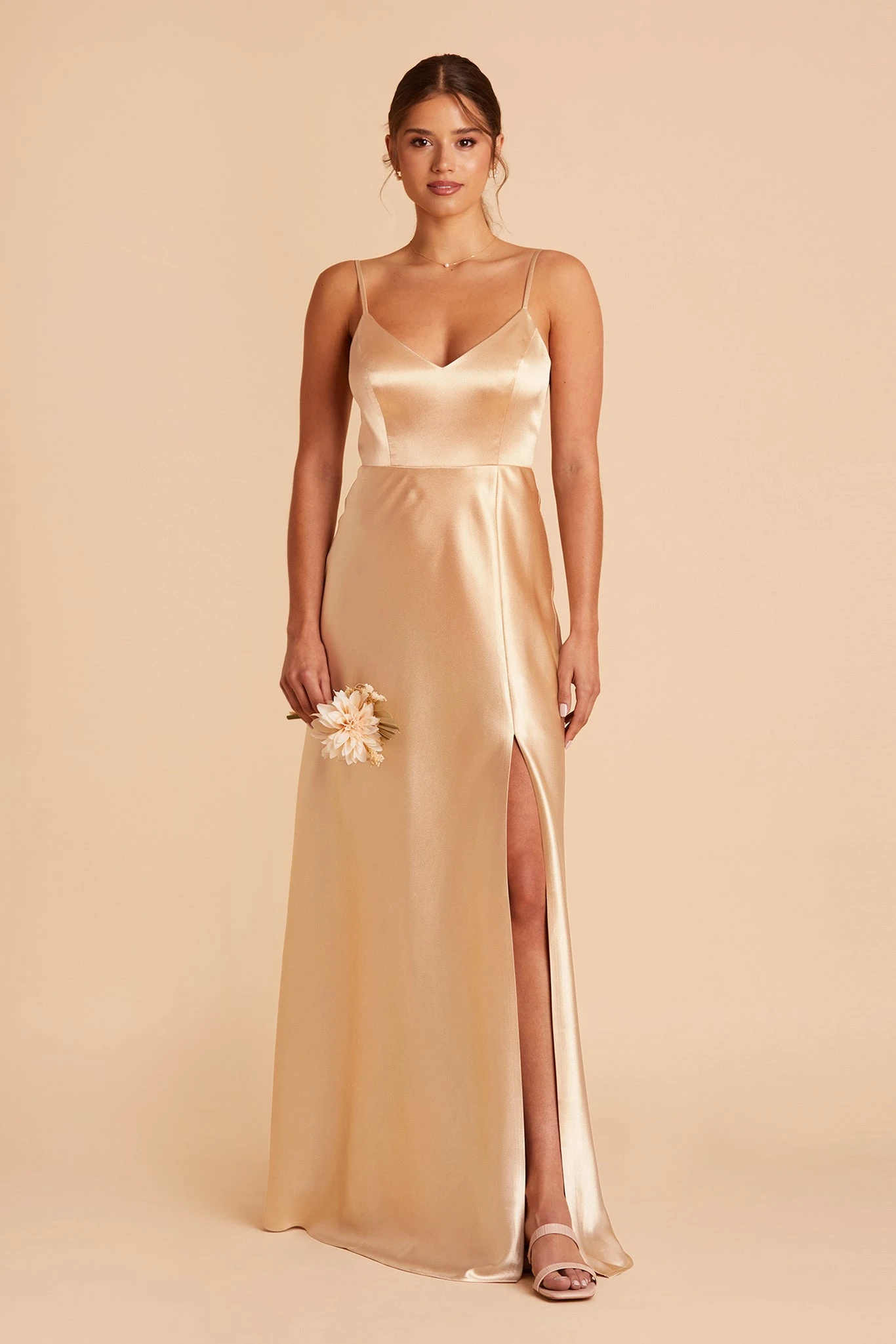 Jay Shiny Satin Dress - Gold 8 Jay Shiny Satin Dress - Gold - Image 6