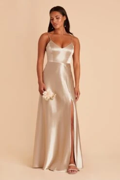Jay Shiny Satin Dress - Neutral Champagne 19 Jay Shiny Satin Dress - Neutral Champagne -Cheap Plush Attire Store BIRDY GREY JAY SATIN BRIDESMAID DRESS NEUTRAL CHAMPAGNE 02