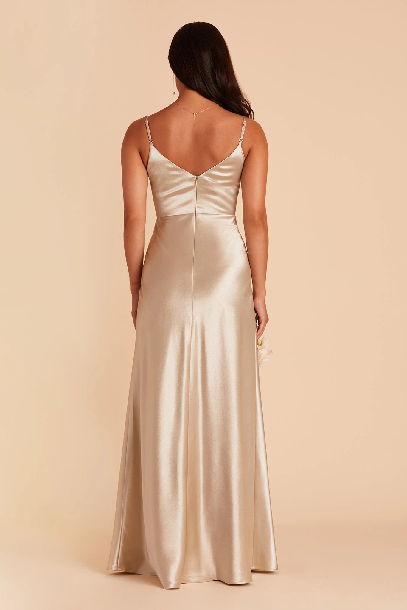 Jay Shiny Satin Dress - Neutral Champagne 13 Jay Shiny Satin Dress - Neutral Champagne - Image 11