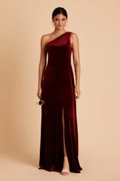 Kira Velvet Dress - Cabernet -Cheap Plush Attire Store BIRDY GREY KIRA VELVET BRIDESMAID DRESS CABERNET 03