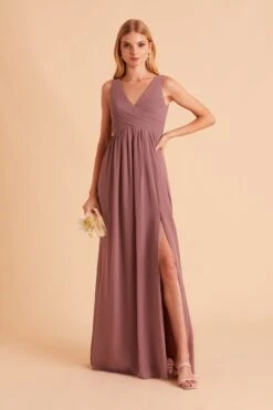 Laurie Empire Dress - Dark Mauve -Cheap Plush Attire Store BIRDY GREY LAURIE MATERNITY BRIDESMAID DRESS DARK MAUVE 02 1