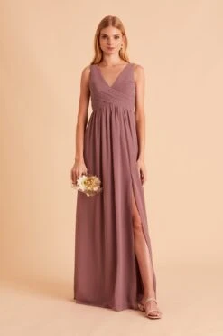 Laurie Empire Dress - Dark Mauve -Cheap Plush Attire Store BIRDY GREY LAURIE MATERNITY BRIDESMAID DRESS DARK MAUVE 03 1