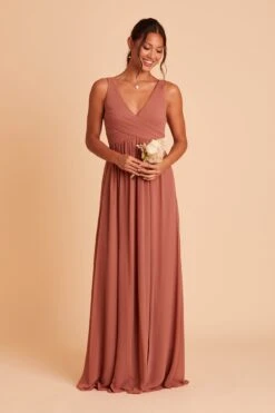 Laurie Empire Dress - Desert Rose -Cheap Plush Attire Store BIRDY GREY LAURIE MATERNITY BRIDESMAID DRESS DESERT ROSE 01