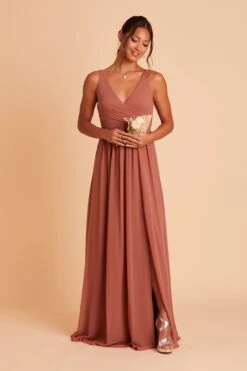 Laurie Empire Dress - Desert Rose -Cheap Plush Attire Store BIRDY GREY LAURIE MATERNITY BRIDESMAID DRESS DESERT ROSE 02