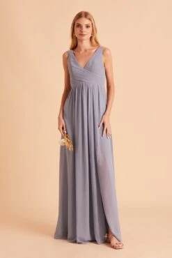 Laurie Empire Dress - Dusty Blue 11 Laurie Empire Dress - Dusty Blue -Cheap Plush Attire Store BIRDY GREY LAURIE MATERNITY BRIDESMAID DRESS DUSTY BLUE 01