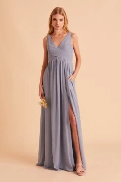 Laurie Empire Dress - Dusty Blue 10 Laurie Empire Dress - Dusty Blue -Cheap Plush Attire Store BIRDY GREY LAURIE MATERNITY BRIDESMAID DRESS DUSTY BLUE 04