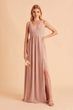 Laurie Empire Dress - Taupe -Cheap Plush Attire Store BIRDY GREY LAURIE MATERNITY BRIDESMAID DRESS TAUPE 13