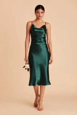 Lisa Shiny Satin Midi Dress - Emerald -Cheap Plush Attire Store BIRDY GREY LISA BRIDESMAID DRESS EMERALD 01 2c38e195 5b01 4668 a9f5 f4f741fb5278