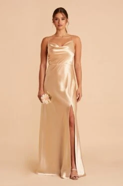 Lisa Long Shiny Satin Dress - Gold -Cheap Plush Attire Store BIRDY GREY LISA BRIDESMAID DRESS GOLD 01 dcc573aa 155a 43e9 b026 f7a26785aed2