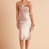 Lisa Shiny Satin Midi Dress - Taupe 2 Lisa Shiny Satin Midi Dress - Taupe -Cheap Plush Attire Store BIRDY GREY LISA MIDI BRIDESMAID DRESS TAUPE 01