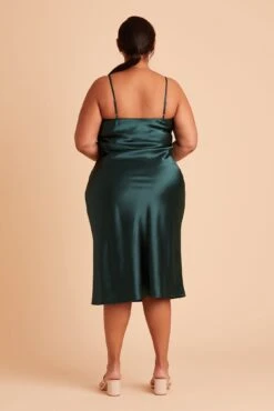 Lisa Shiny Satin Midi Dress - Emerald -Cheap Plush Attire Store BIRDY GREY LISA PLUS SIZE BRIDESMAID DRESS EMERALD 04 6723d803 8518 495f 9101 a4012031b02a