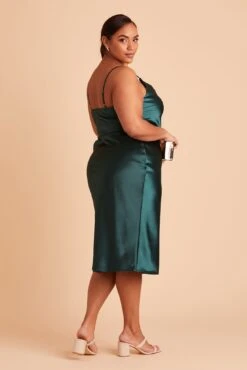 Lisa Shiny Satin Midi Dress - Emerald -Cheap Plush Attire Store BIRDY GREY LISA PLUS SIZE BRIDESMAID DRESS EMERALD 05 7d671375 b821 4a33 b9f6 1ca99533989c