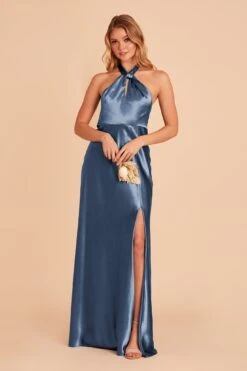 Monica Shiny Satin Dress - Twilight