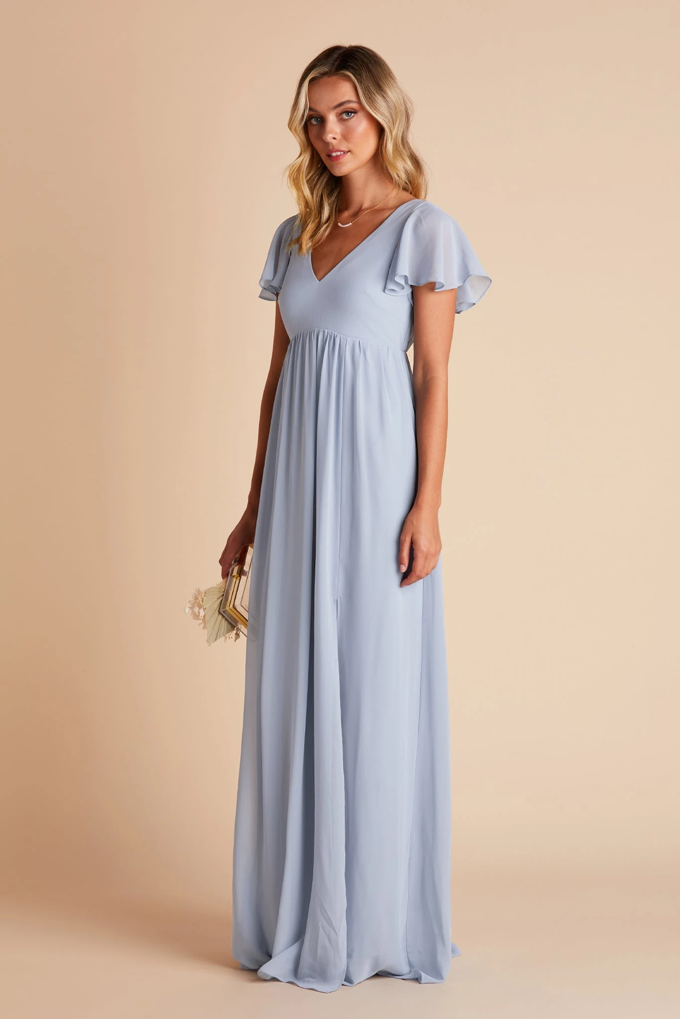 Hannah Empire Dress - Dusty Blue 5 Hannah Empire Dress - Dusty Blue - Image 3