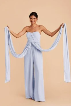 Gigi Convertible Jumpsuit - Ice Blue -Cheap Plush Attire Store Ice blue gigi convertible bridesmaid jumpsuit 02