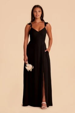 Doris Chiffon Dress - Black 10 Doris Chiffon Dress - Black -Cheap Plush Attire Store black doris bridesmaid dress 03