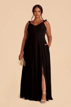 Doris Chiffon Dress - Black 13 Doris Chiffon Dress - Black -Cheap Plush Attire Store black doris plus size bridesmaid dress 01