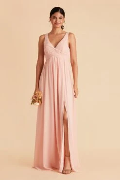 Laurie Empire Dress - Blush Pink 13 Laurie Empire Dress - Blush Pink -Cheap Plush Attire Store blush pink laurie slit bridesmaid dress 02