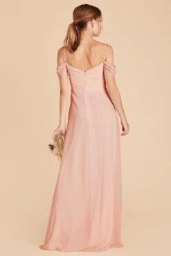 Spence Convertible Dress - Blush Pink -Cheap Plush Attire Store blush pink spence convertible slit bridesmaid dress 01