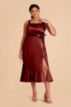 Eugenia Shiny Satin Convertible Midi Dress - Cabernet -Cheap Plush Attire Store cabernet eugenia convertible satin plus size bridesmaid dress 04 6f35a6d4 124b 491c af60 5b21e6801f0a