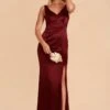 Gloria Shiny Satin Dress - Cabernet 1 Gloria Shiny Satin Dress - Cabernet -Cheap Plush Attire Store cabernet gloria satin bridesmaid dress 03