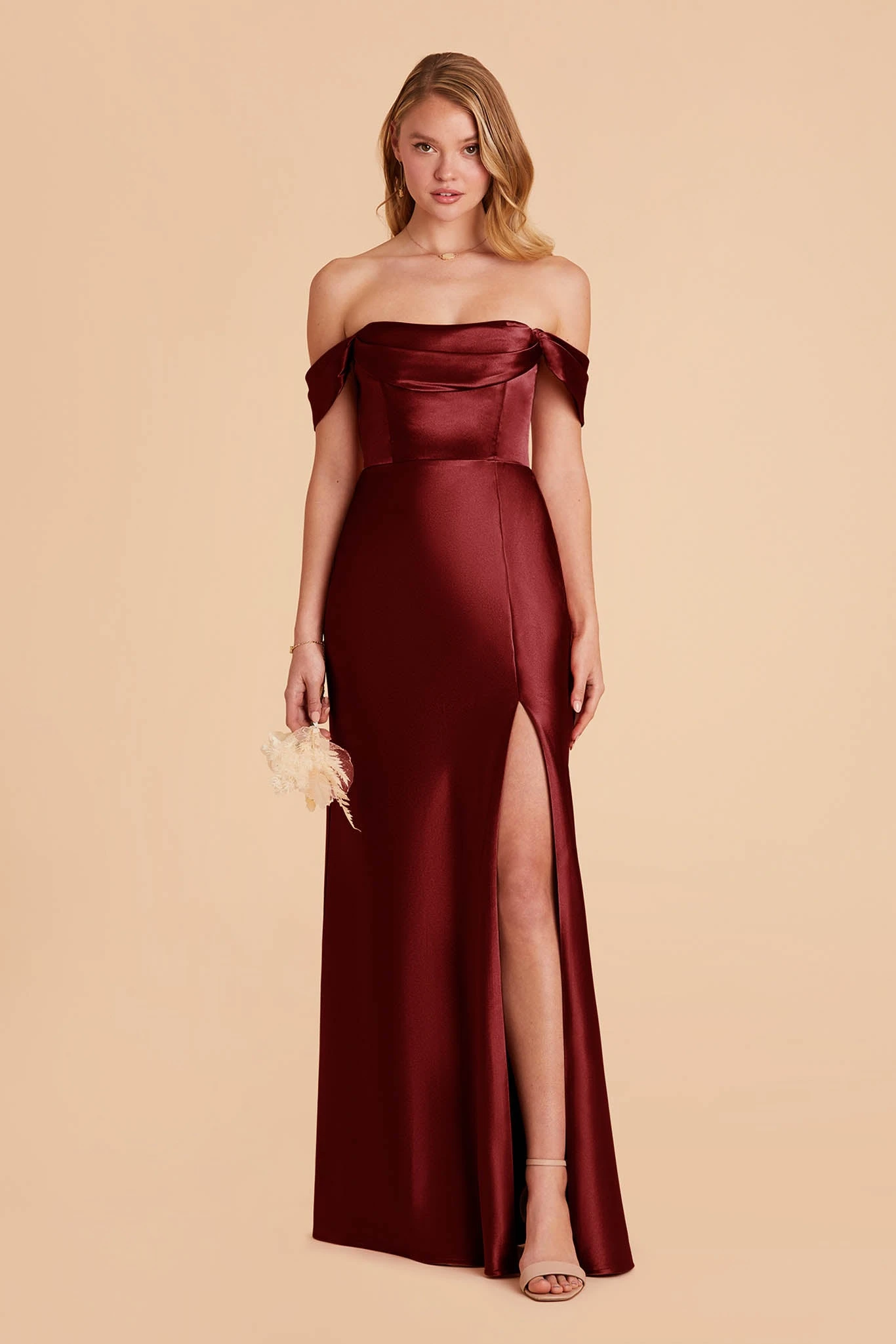 Mia Shiny Satin Convertible Dress - Cabernet 5 Mia Shiny Satin Convertible Dress - Cabernet - Image 3