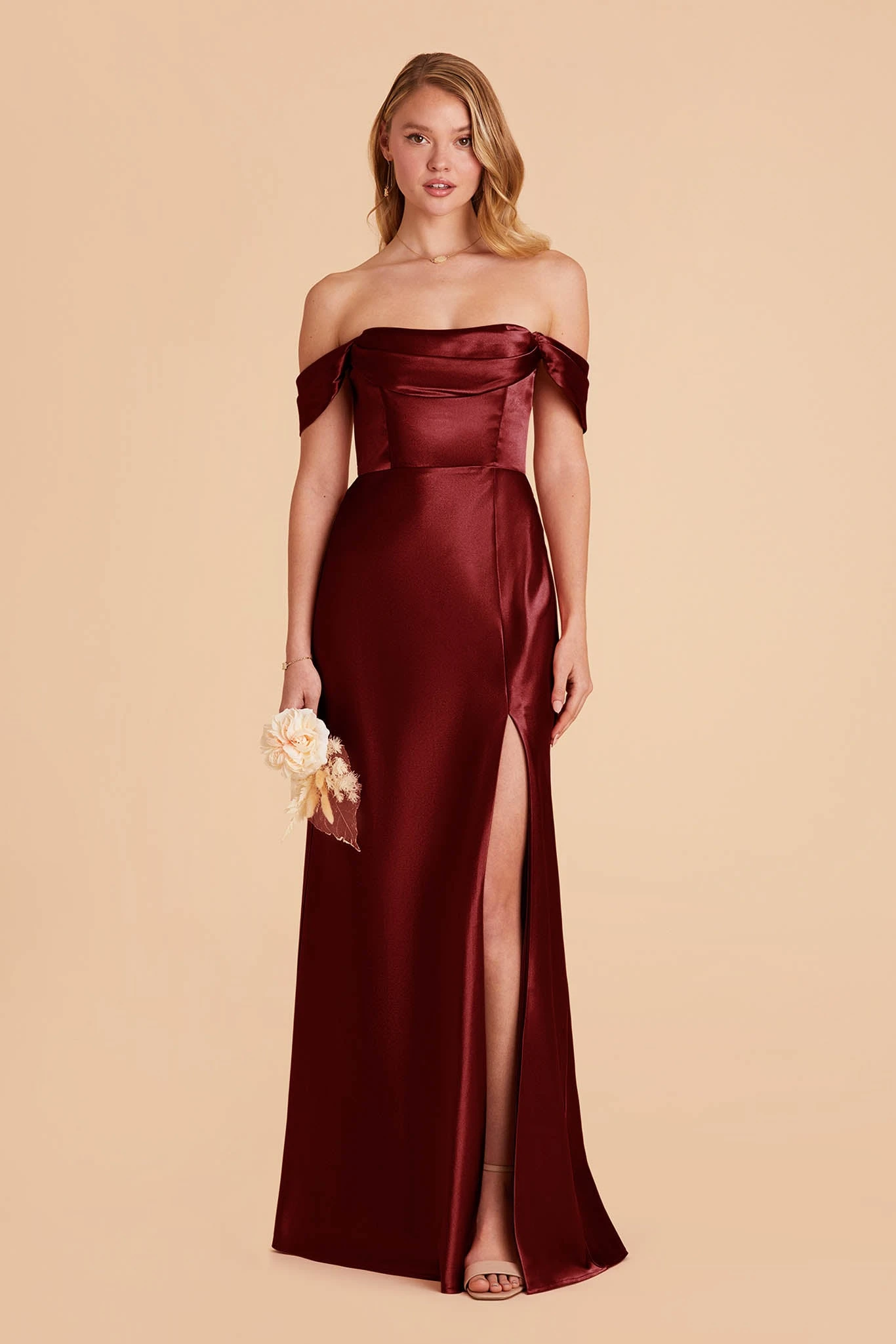Mia Shiny Satin Convertible Dress - Cabernet 8 Mia Shiny Satin Convertible Dress - Cabernet - Image 6