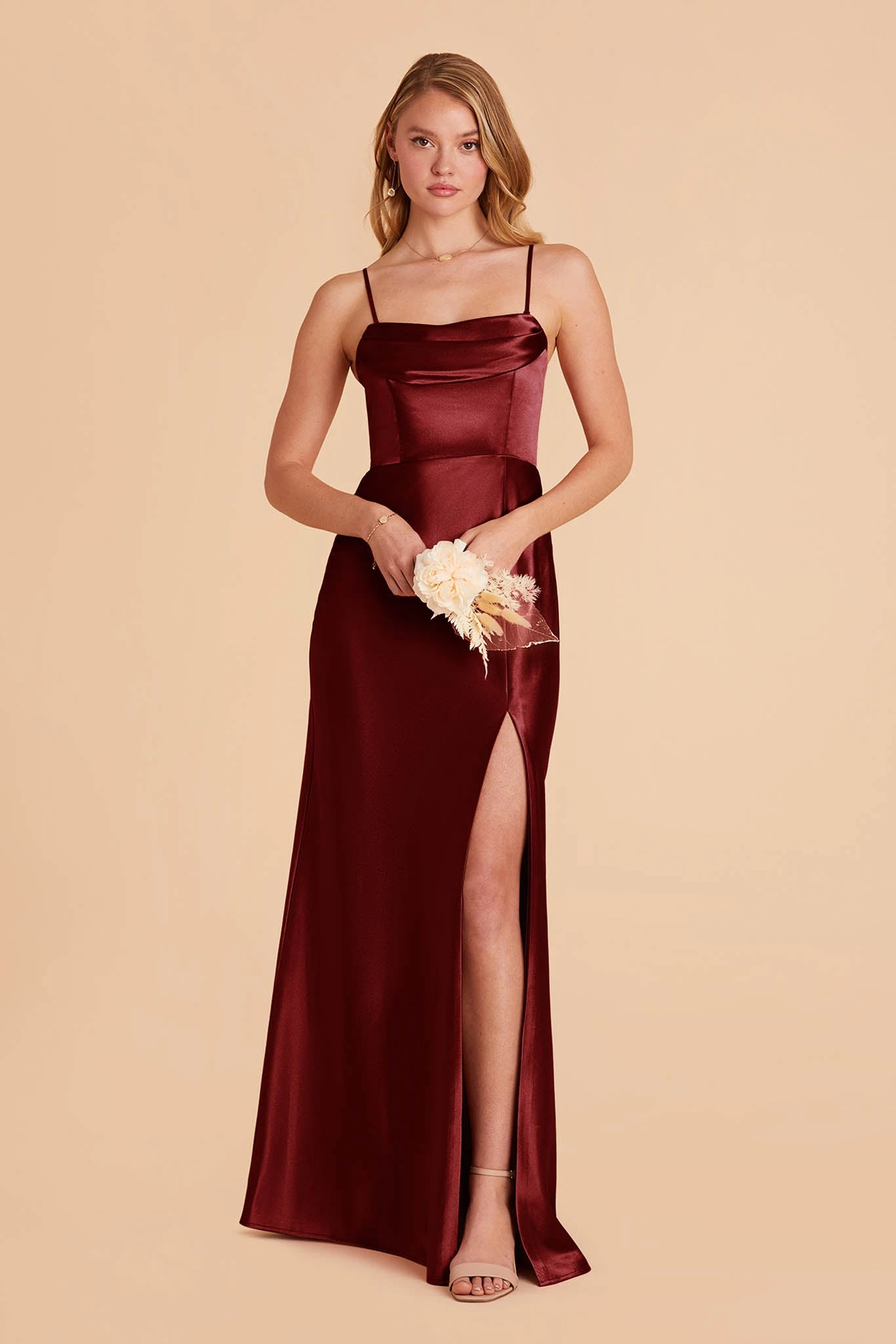 Mia Shiny Satin Convertible Dress - Cabernet 9 Mia Shiny Satin Convertible Dress - Cabernet - Image 7