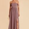 August Convertible Dress - Dark Mauve -Cheap Plush Attire Store dark mauve august convertible slit bridesmaid dress 01