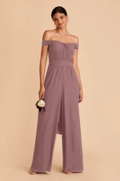 Gigi Convertible Jumpsuit - Dark Mauve -Cheap Plush Attire Store dark mauve gigi convertible bridesmaid jumpsuit 02