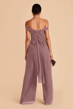 Gigi Convertible Jumpsuit - Dark Mauve -Cheap Plush Attire Store dark mauve gigi convertible bridesmaid jumpsuit 03