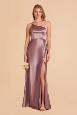 Kensie Shiny Satin Dress- Dark Mauve 13 Kensie Shiny Satin Dress- Dark Mauve -Cheap Plush Attire Store dark mauve kensie satin bridesmaid dress 03