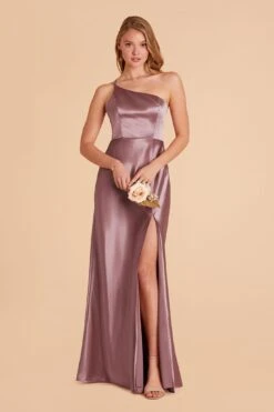 Kensie Shiny Satin Dress- Dark Mauve