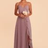 Theresa Chiffon Dress - Dark Mauve -Cheap Plush Attire Store dark mauve theresa convertible slit bridesmaid dress 04