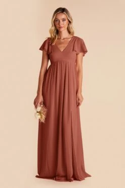 Hannah Empire Dress - Desert Rose -Cheap Plush Attire Store desert rose hannah bridesmaid dress 01